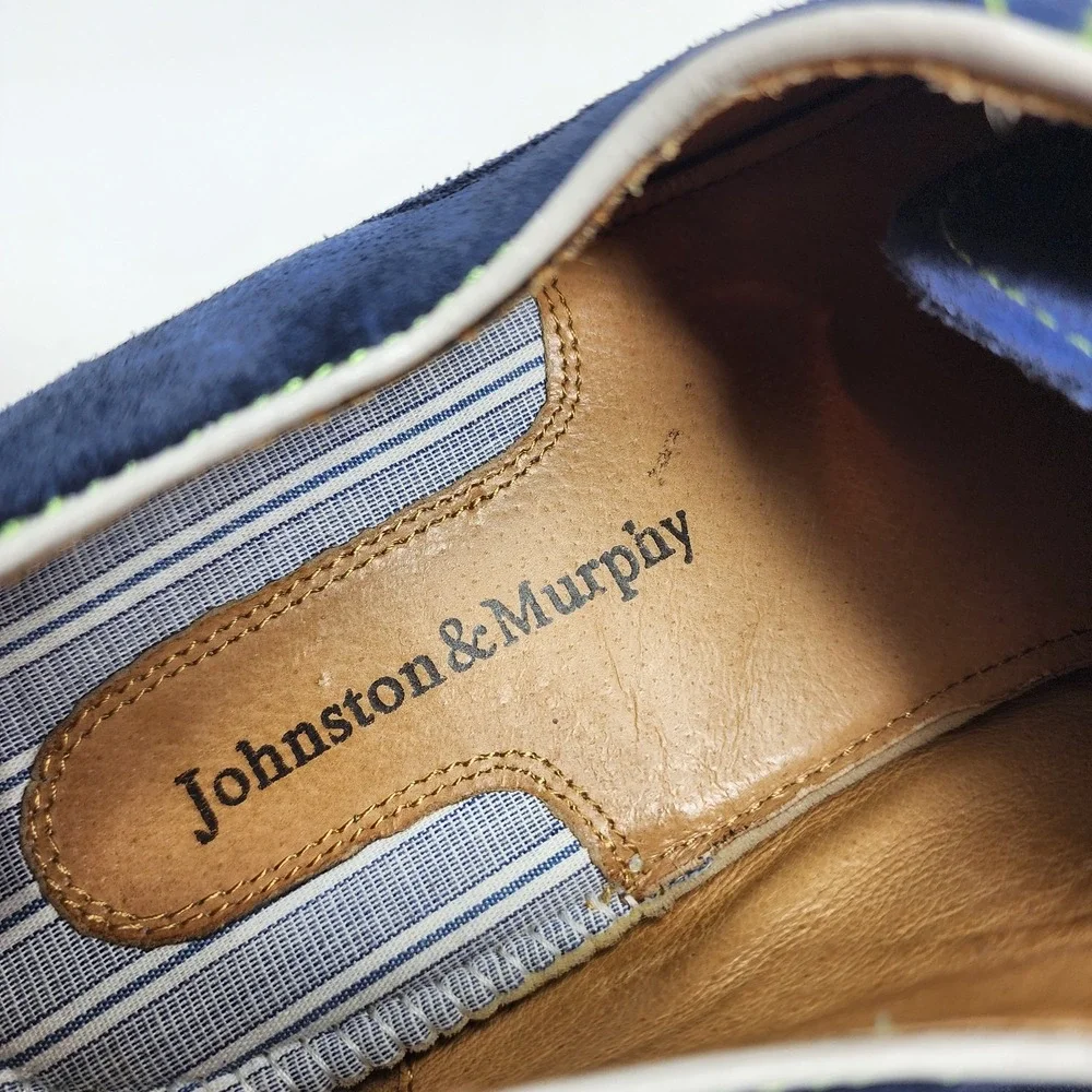 Johnston & Murphy Ellington Oxfords Shoes Men's 11.5M Blue Suede